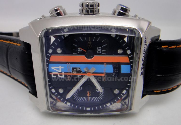 Tag Heuer Replica Watches China - SS Black Leather Strap
